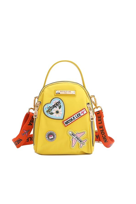 Nicole Lee USA Mini Embroidered Color Patch Adjustable Strap Multi Bag