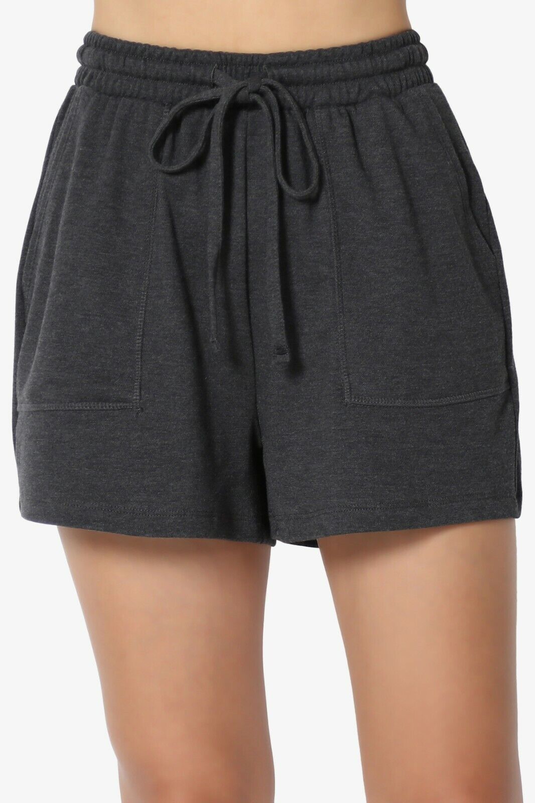 ZENANA Cotton Drawstring Waist Shorts with Pockets