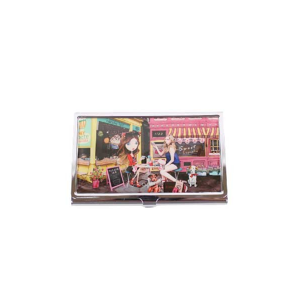 Nicole Lee USA Exclusive Premium Print Snap Closure Metallic Business Card Case