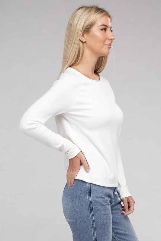 ZENANA Viscose Round Neck Long Sleeves Basic Sweater