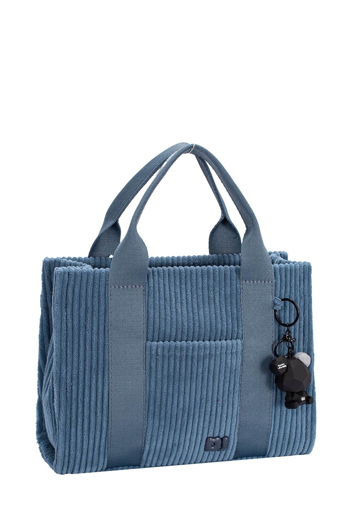 David Jones Corduroy Charm Detail Included Zipper Closure Handbag | Bering Sea