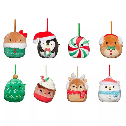 Squishmallows 4 Inch Plush Ornaments 8 Pack | Holiday