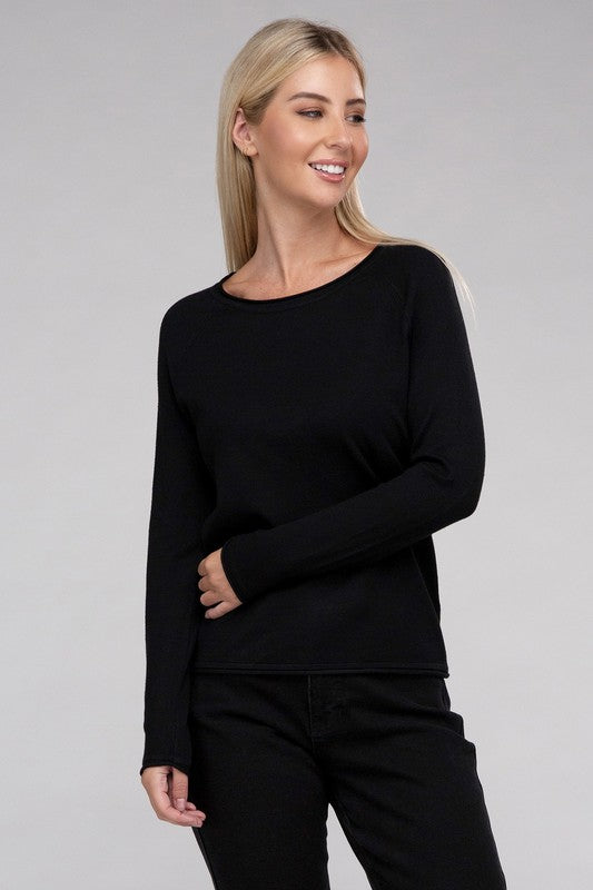 ZENANA Viscose Round Neck Long Sleeves Basic Sweater