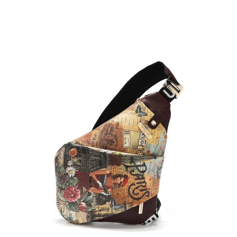 Nicole Lee USA Miranda Vegan Leather Adjustable Strap Slip Pocket Sling Backpack