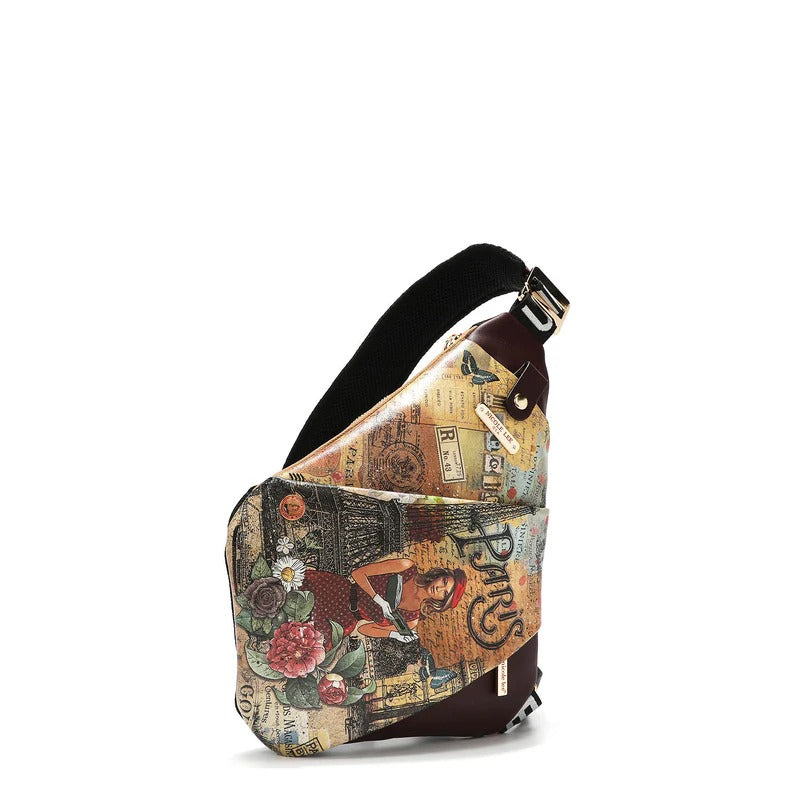 Nicole Lee USA Miranda Vegan Leather Adjustable Strap Slip Pocket Sling Backpack