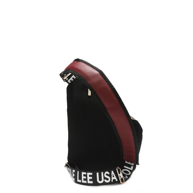 Nicole Lee USA Miranda Vegan Leather Adjustable Strap Slip Pocket Sling Backpack