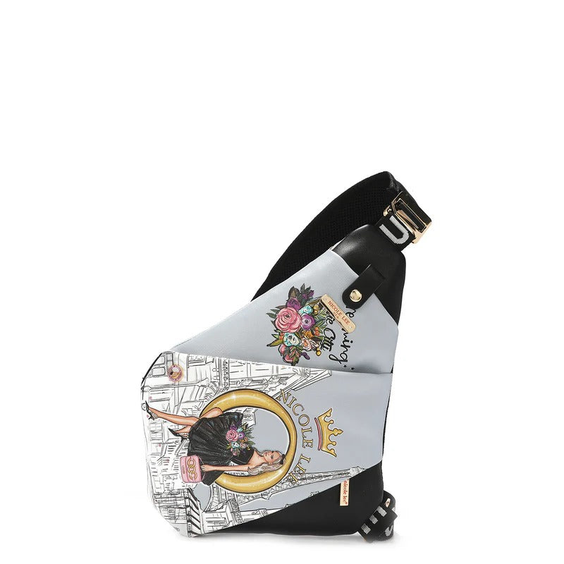Nicole Lee USA Miranda Vegan Leather Adjustable Strap Slip Pocket Sling Backpack