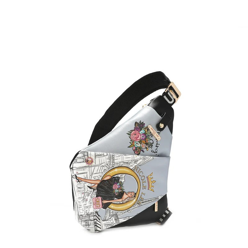 Nicole Lee USA Miranda Vegan Leather Adjustable Strap Slip Pocket Sling Backpack