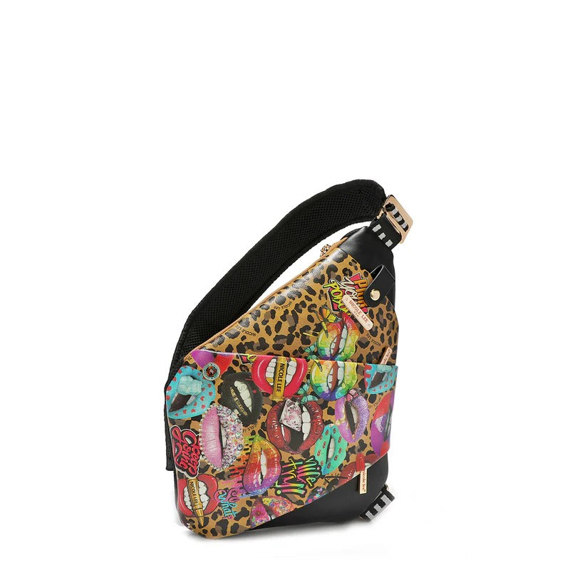 Nicole Lee USA Miranda Vegan Leather Adjustable Strap Slip Pocket Sling Backpack