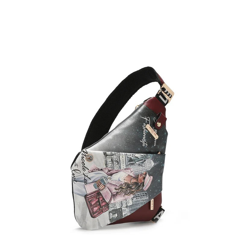 Nicole Lee USA Miranda Vegan Leather Adjustable Strap Slip Pocket Sling Backpack