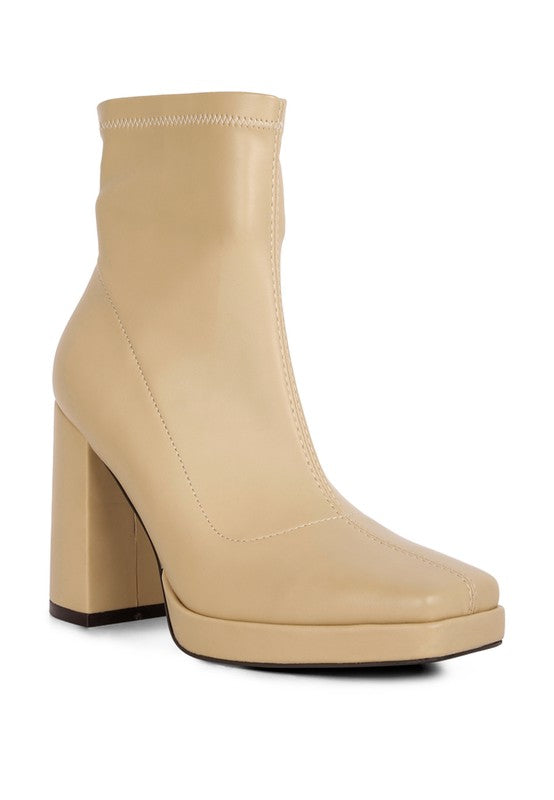 LONDON RAG Tintin High Heeled Square Toe Ankle Boots