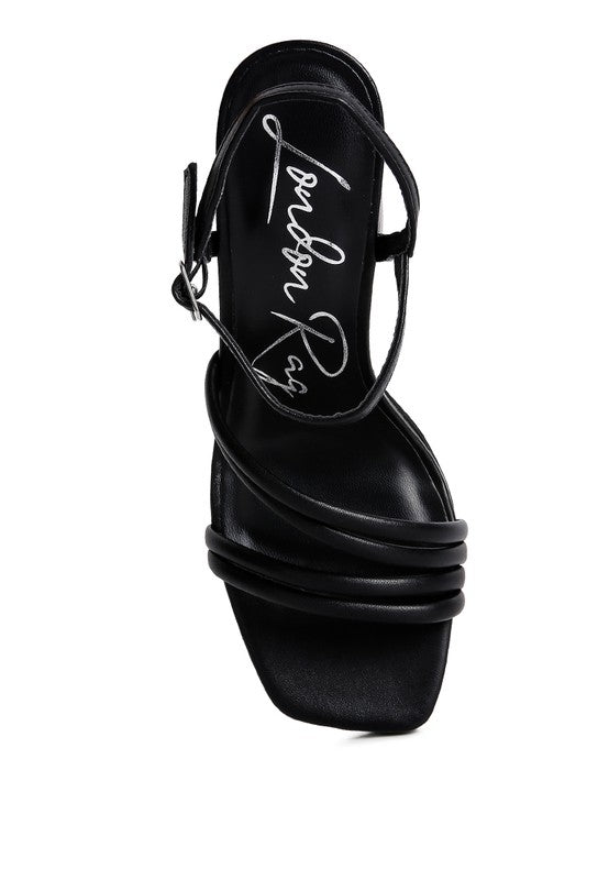 LONDON RAG High Heel Platform Strappy Sandals in Black