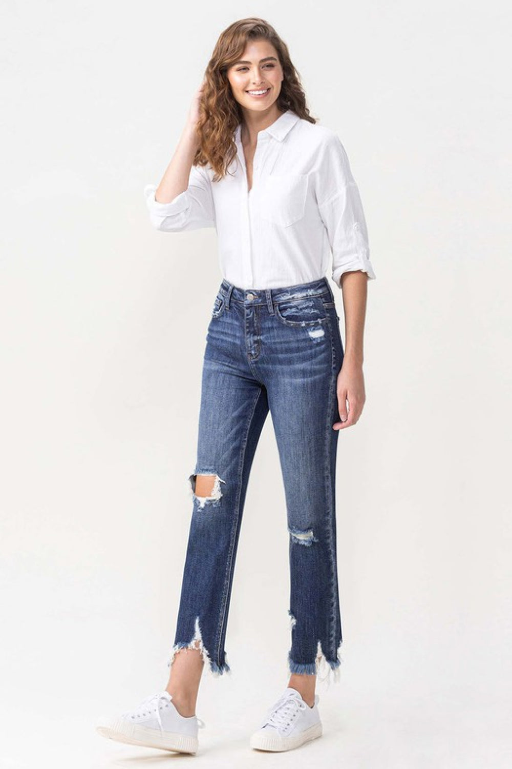 LOVERVET by Vervet Jackie Full Size High Rise Crop Straight Leg Jeans