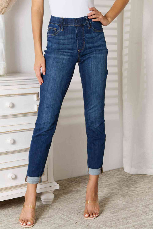 JUDY BLUE Full Size Basic Style Skinny Cropped Jeans