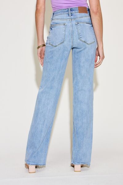 Judy Blue Full Size V Front Waistband Zipper Fly Straight Jeans