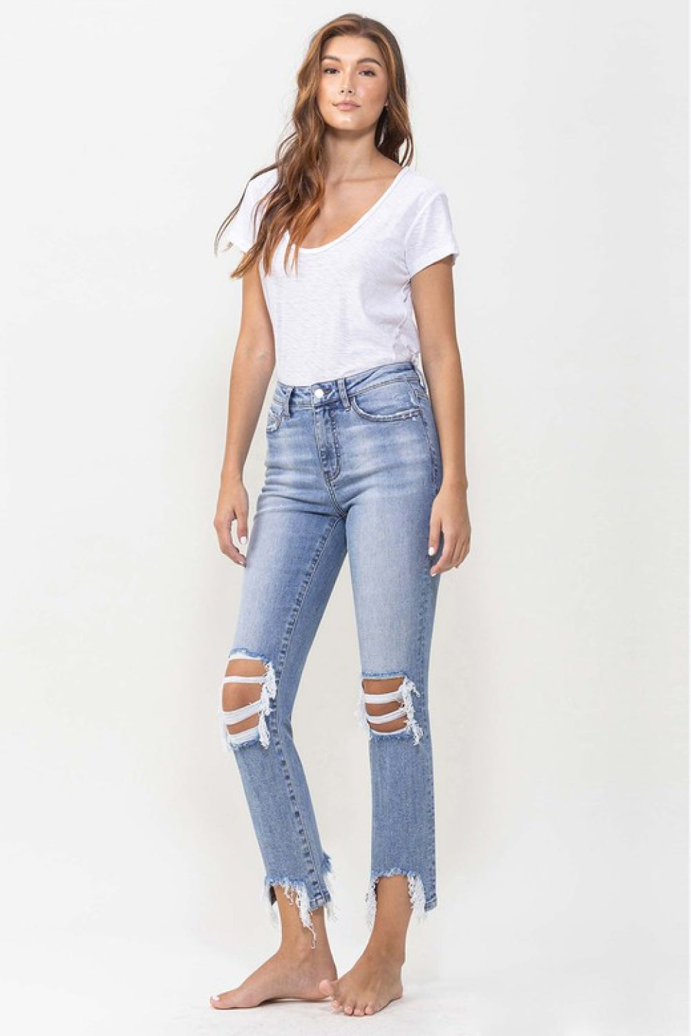 LOVERVET by Vervet Full Size Courtney Super High Rise Kick Flare Jeans