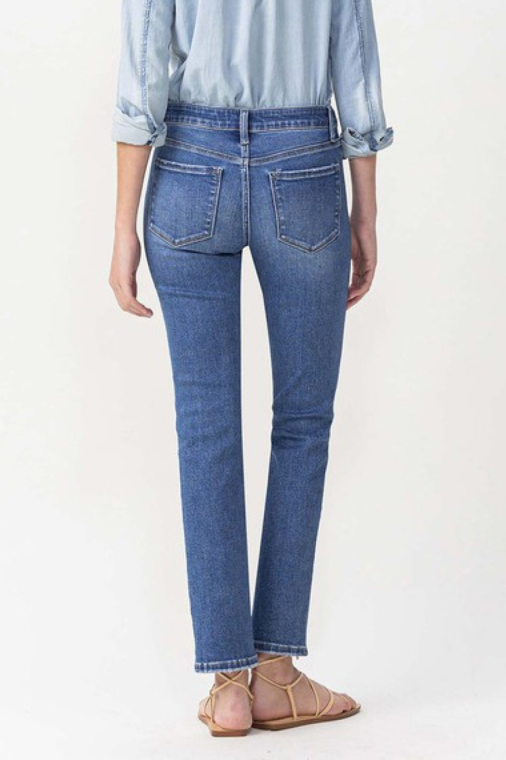 LOVERVET by Vervet Full Size Maggie Midrise Slim Ankle Straight Jeans